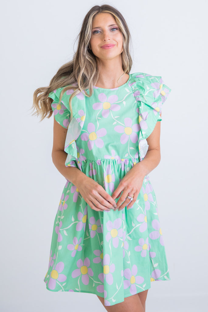 Daisy Ruffle Poplin Dress Shop Karlie