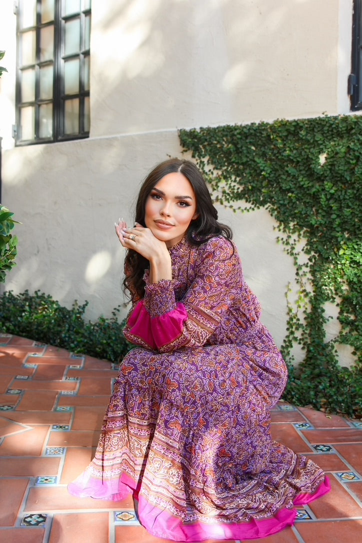 Floral Chiffon Metallic Thread Maxi Dress Shop Karlie Floral Chiffon Metallic Thread Maxi Dress Shop Karlie