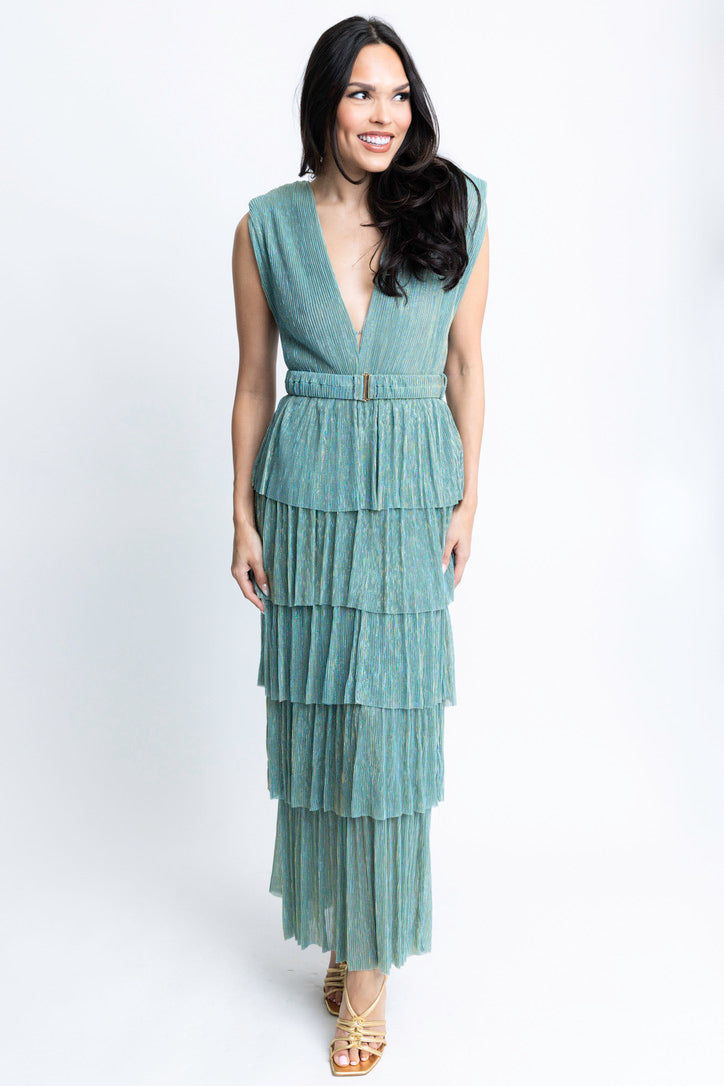 Metallic Double Vneck Maxi Dress Shop Karlie Metallic Double Vneck Maxi Dress Shop Karlie