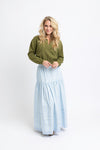 Floral Stripe Maxi Skirt