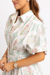 Vintage Floral Button Shirt Dress
