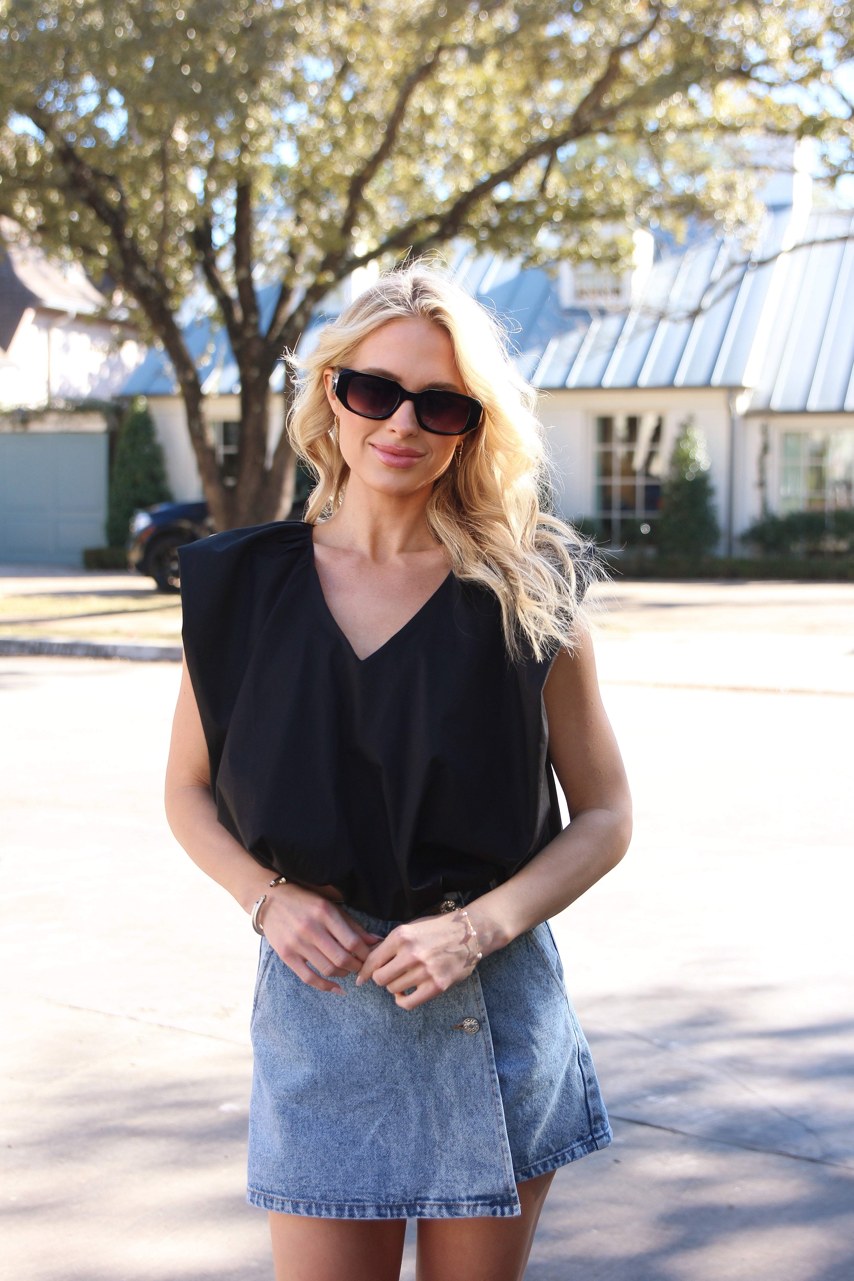 Solid Poplin Bubble Top