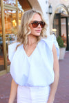 Stripe Vneck Bubble Top