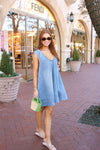 Denim Scoop Sleeveless Dress