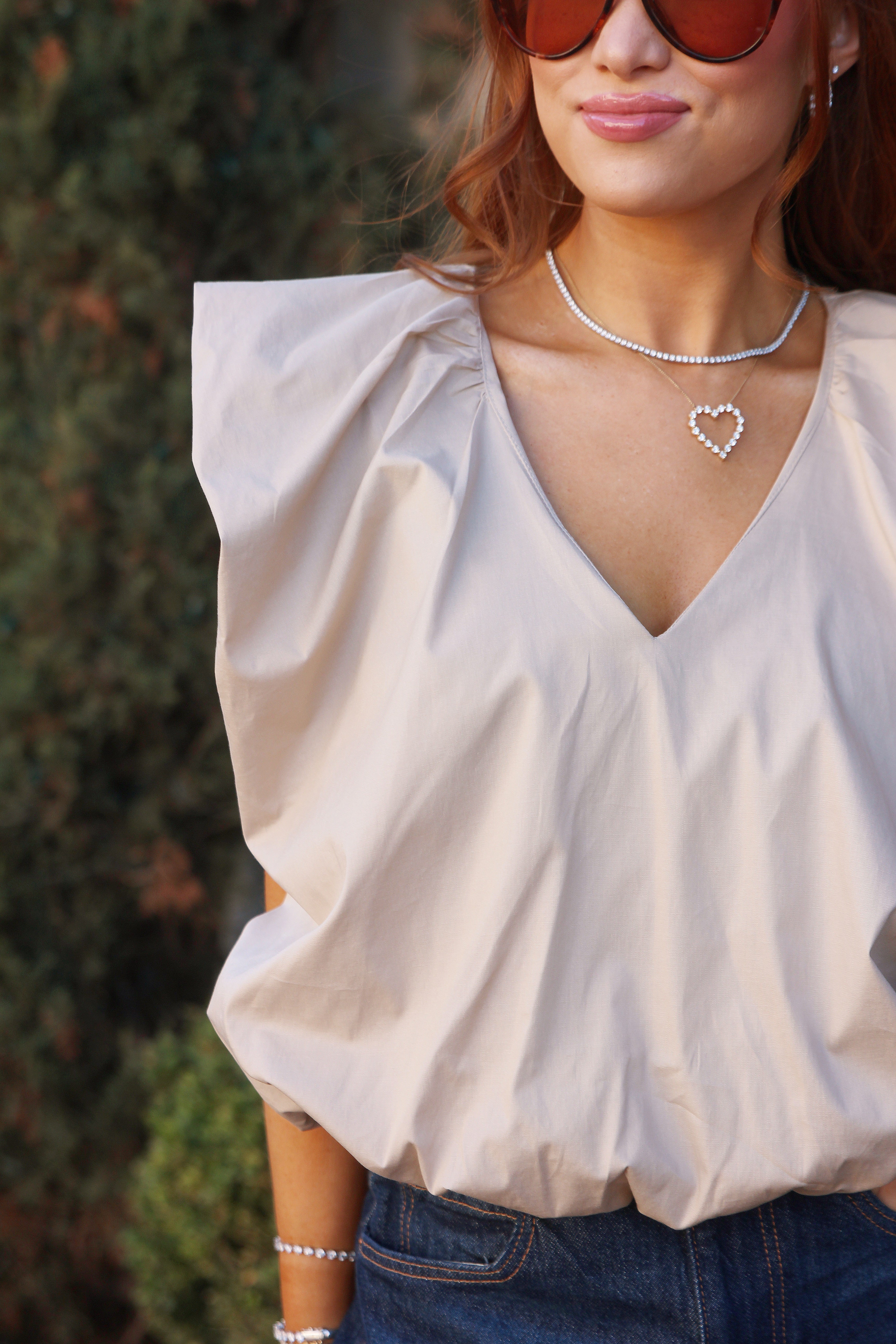 Solid Poplin Bubble Top