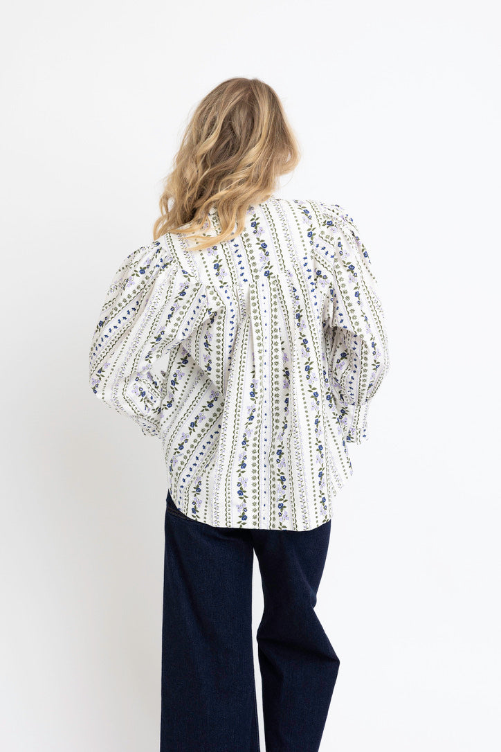 French Floral Button Up Top