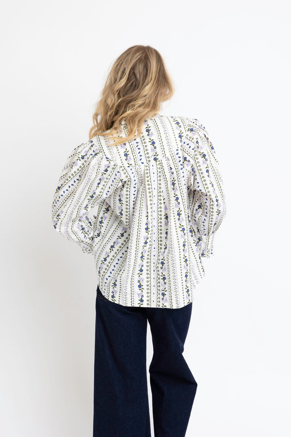 French Floral Button Up Top