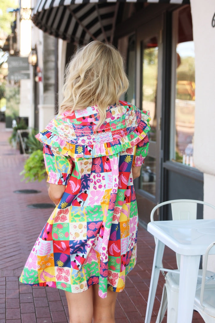 Fruit Quilt Peter Pan Stitch Dress