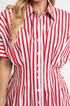 Stripe "America" Button Shirt Dress