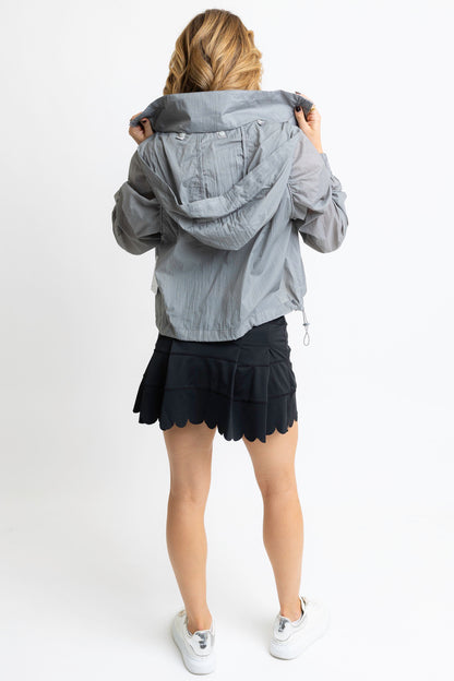Solid Sport Zip Jacket with Hood