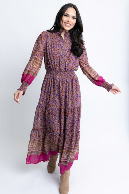 Floral Chiffon Metallic Thread Maxi Dress Shop Karlie Floral Chiffon Metallic Thread Maxi Dress Shop Karlie