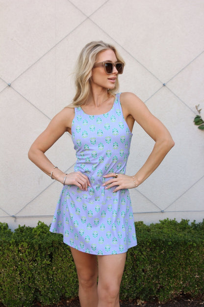 Block Floral Scallop Kourt Dress