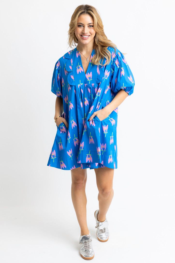 Poppy Scallop Vneck Dress