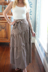 Stripe Tie Maxi Skirt
