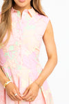Big Pastel Floral Collar Dress
