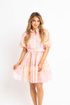 Big Floral Pastel Shirt Dress with Belt