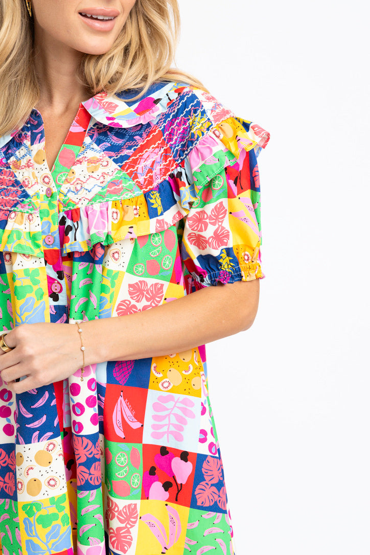 Fruit Quilt Peter Pan Stitch Dress