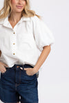 Solid Pocket Poplin Top