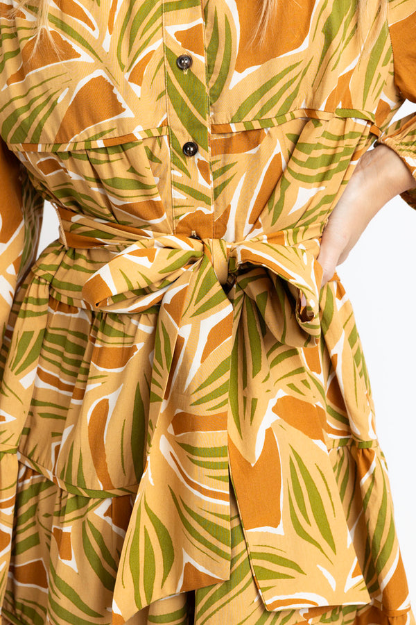 Desert Palm Tier Tie Dress