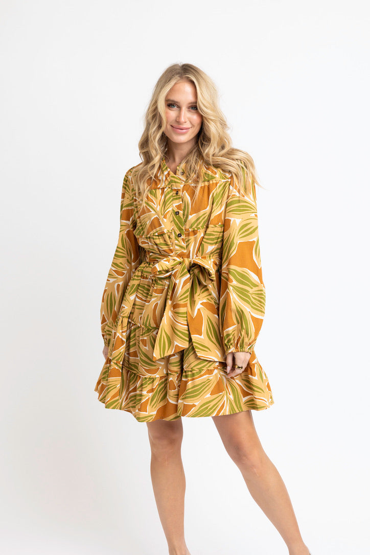 Desert Palm Tier Tie Dress