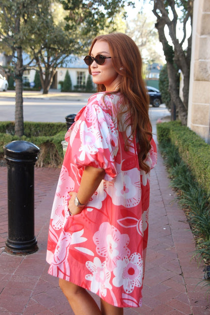 Artist Floral Scallop Dress