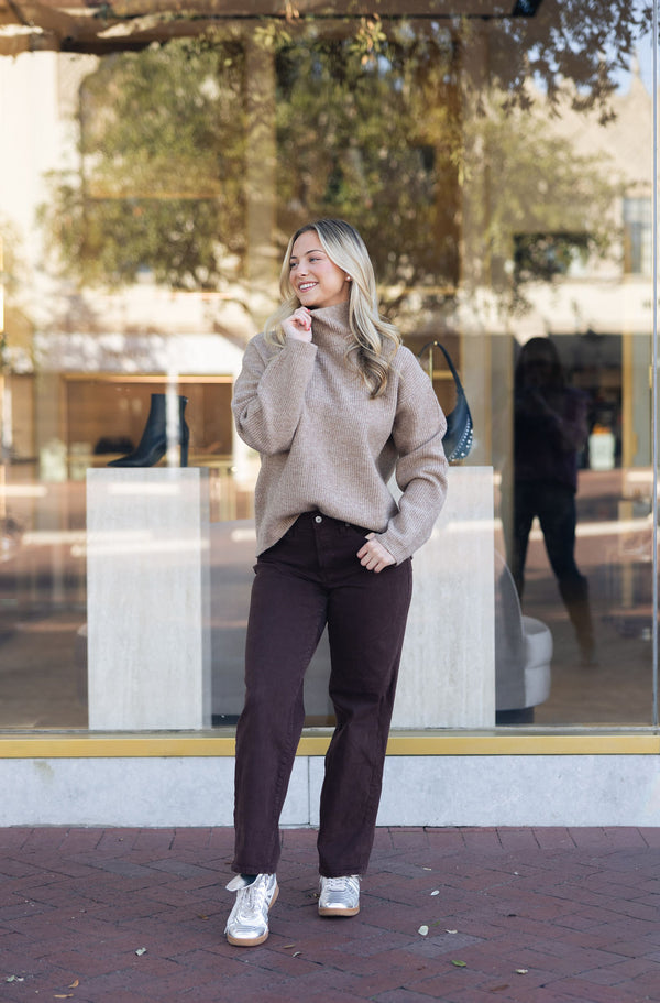Solid Turtleneck Sweater