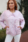 Floral Ditzy Stripe Quilted Jacket