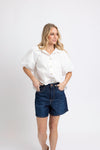 Solid Pocket Poplin Top