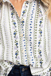 French Floral Button Up Top