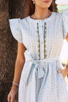 Floral Stripe Ric Rac Maxi Dress