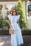 Floral Stripe Ric Rac Maxi Dress