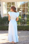 Floral Stripe Ric Rac Maxi Dress