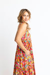 Floral Scoop Back Tier Maxi Dress