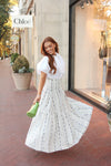 French Floral Tier Maxi Skirt
