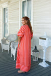 Stripe Vneck Signature Maxi Dress