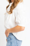Solid Contrast Trim Poplin Top