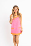 Solid Contrast French Terry Scoop Dress
