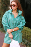 Ditzy Floral Stripe Double Vneck Kourt Dress