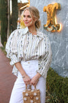 French Floral Button Up Top
