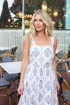 French Vintage Floral Tie Maxi Dress
