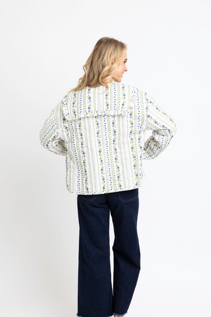 French Floral Quilt Collar Jacket