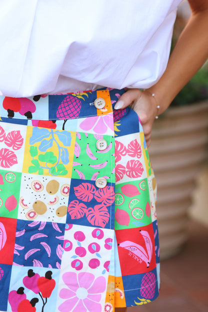 Fruit Quilt Wrap Skort