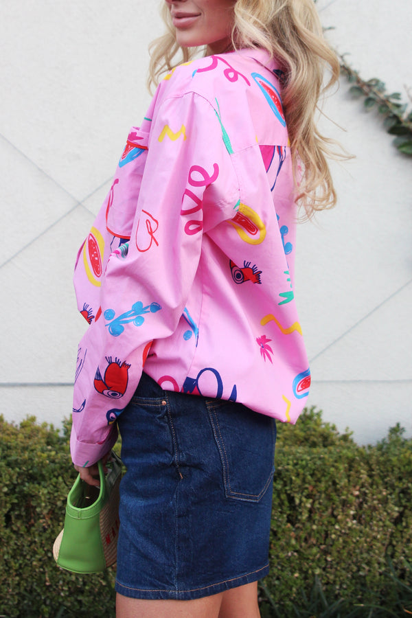 Artist Poplin Button Up Top