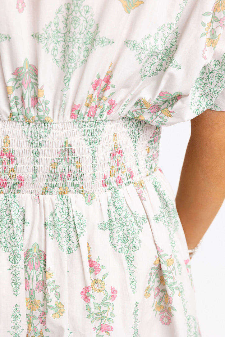 Vintage Floral Button Shirt Dress