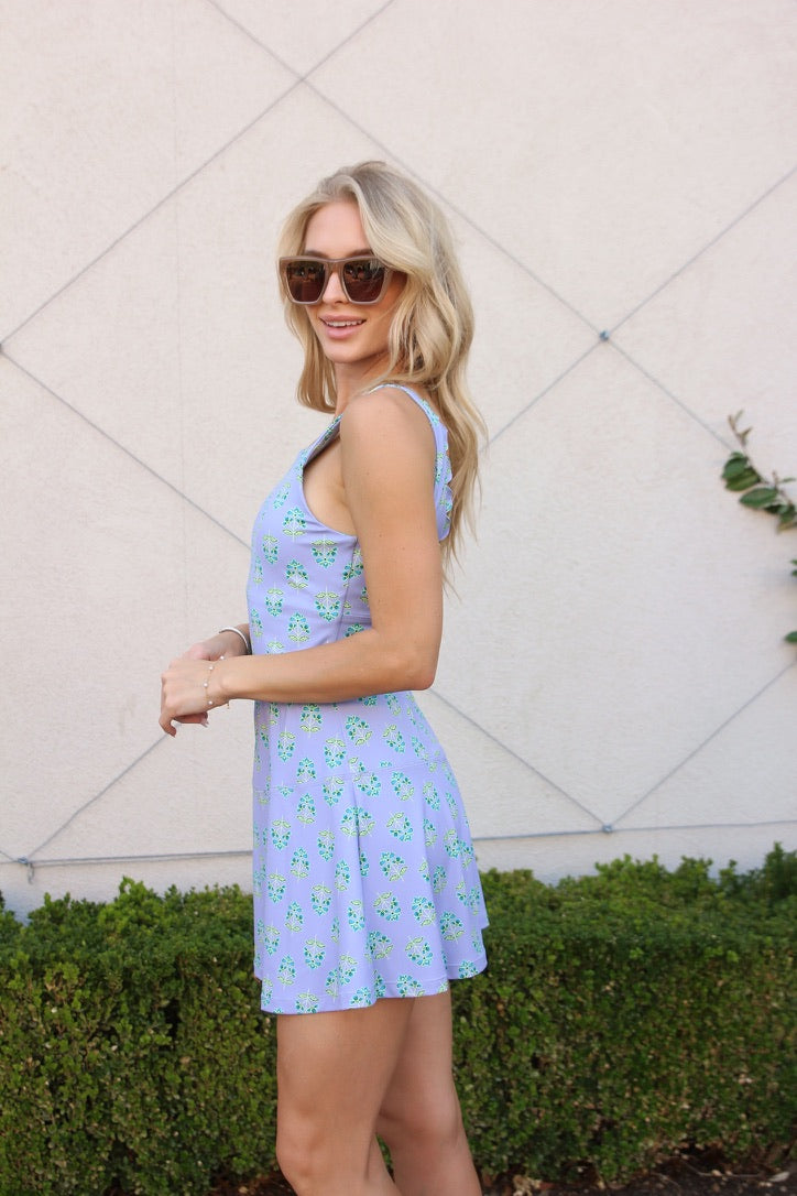 Block Floral Scallop Kourt Dress