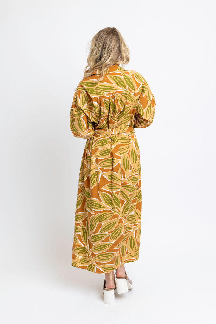 Desert Palm Shirt Dress with Belt