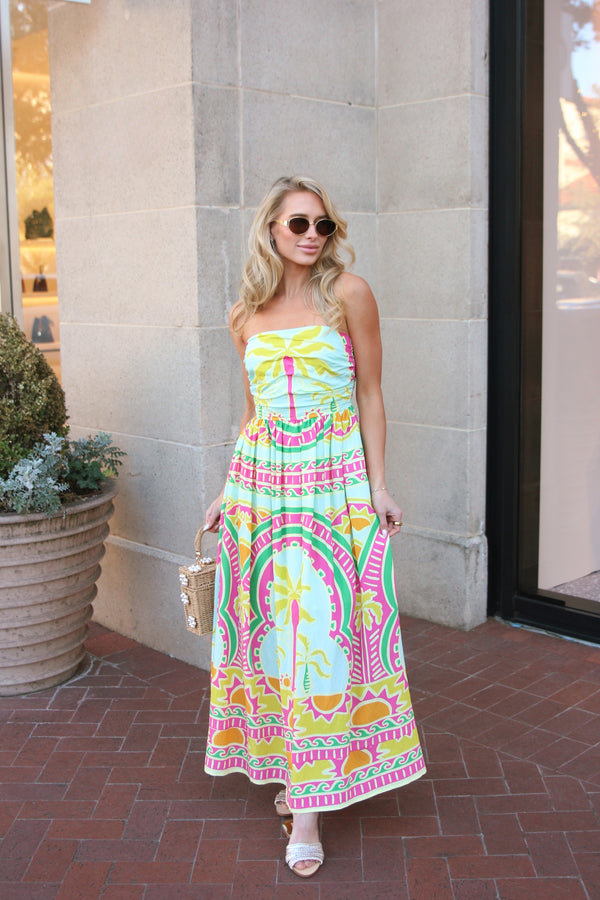 Palm Beach Bustier Maxi Dress