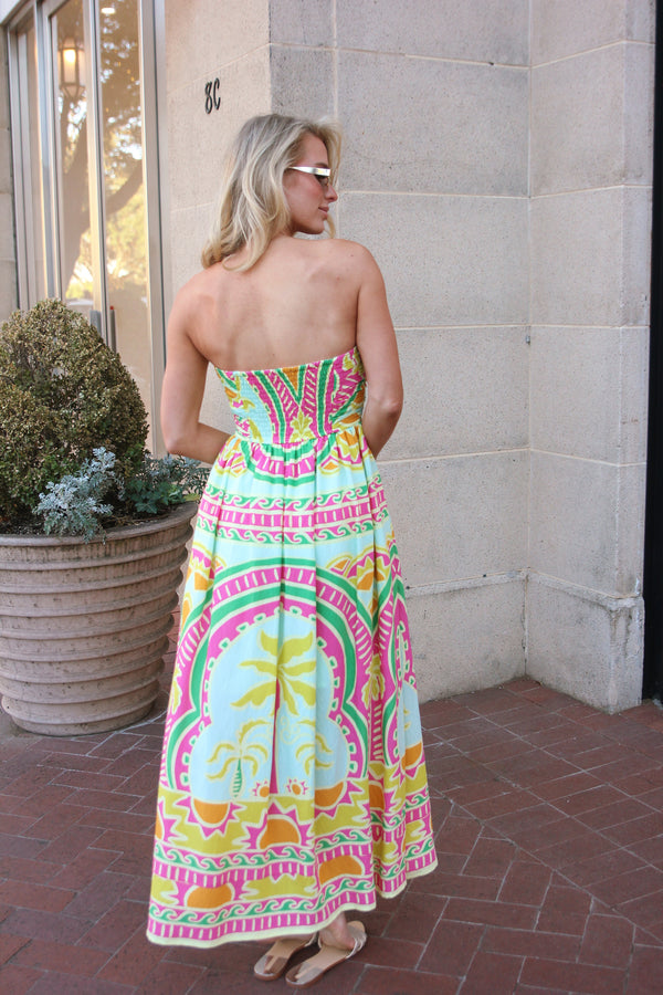 Palm Beach Bustier Maxi Dress