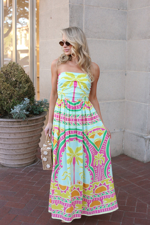 Palm Beach Bustier Maxi Dress