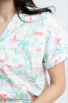 Seashore Vneck Button Top